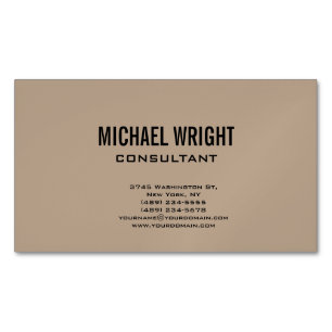 Modern Plain Simple Minimalist Magnetic Business Card
