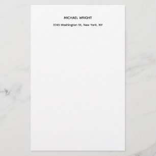 Modern Plain Simple Minimalist Stationery