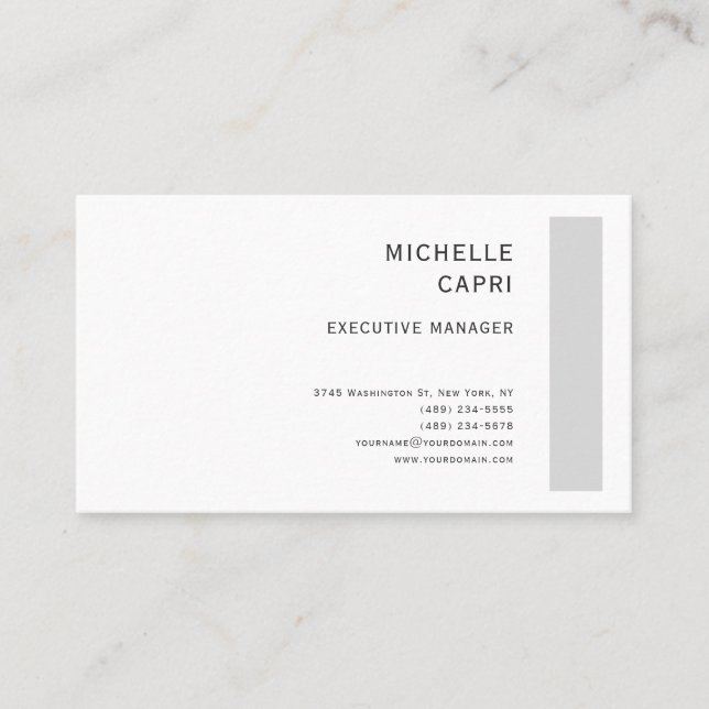 Modern Plain Simple Minimalist Style Contemporary Business Card (Front)