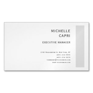 Modern Plain Simple Minimalist Style Contemporary Magnetic Business Card