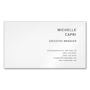 Modern Plain Simple Minimalist Style Contemporary Magnetic Business Card