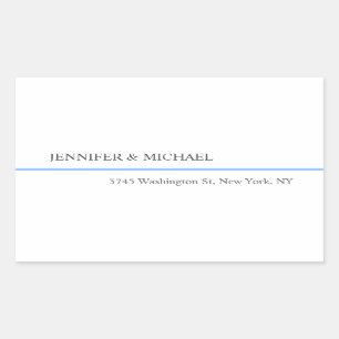 Modern Plain Simple Minimalist Wedding Inexpensive Rectangular Sticker