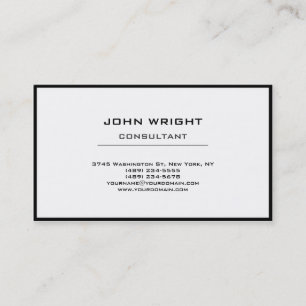 Modern Plain Simple White Attractive Stylish Business Card