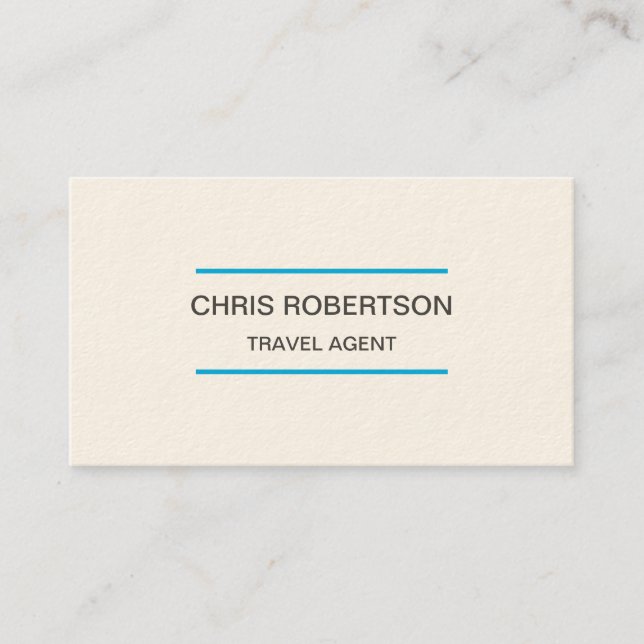 Modern Plain Travel Agent Minimalist Cream Colour Business Card (Front)
