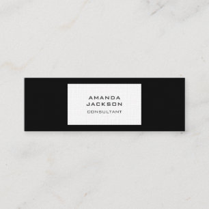 Modern Plain Trendy Minimalist Black & White Mini Business Card