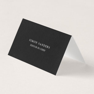 Modern Plain Unique Minimalist Black Business Card