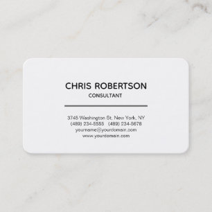 Modern Plain White Attractive Minimalist Business Card