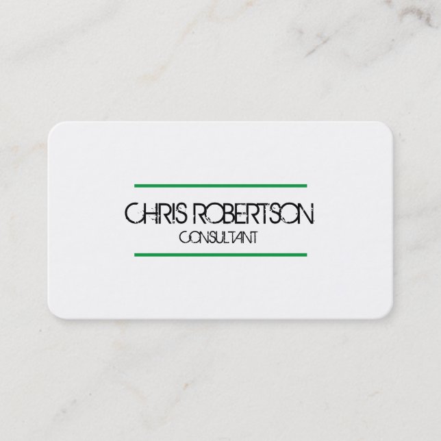 Modern Plain White Attractive Two Sided Minimalist Business Card (Front)