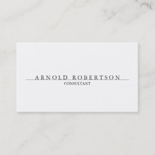 Modern Plain White Professional Business Card