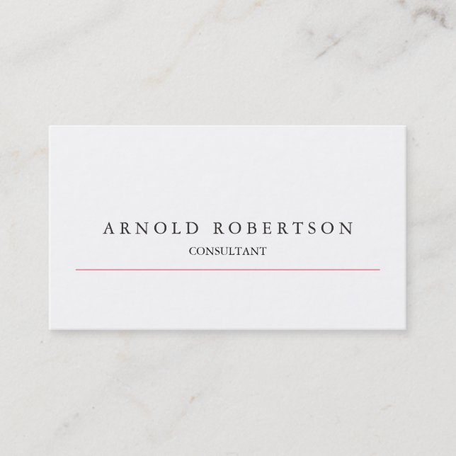 Modern Plain White Professional Business Card (Front)