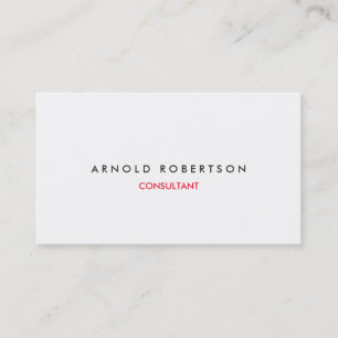 Modern Plain White Professional Business Card