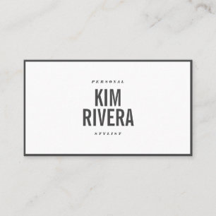 Modern plain white stylist minimalist professional business card