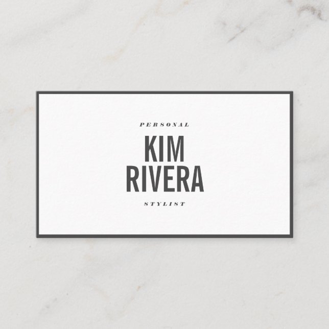 Modern plain white stylist minimalist professional business card (Front)