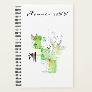 Modern Planner 20XX Green Art Abstract Spring