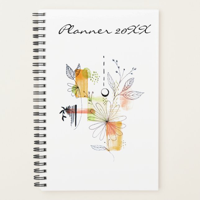 Modern Planner 20XX Yellow Art Abstract Autumn (Front)