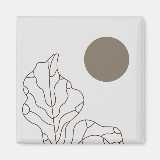 Modern plant art magnet (Front)