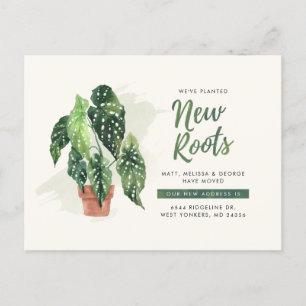 Modern Planted New Roots Moving New Address Announcement Postcard