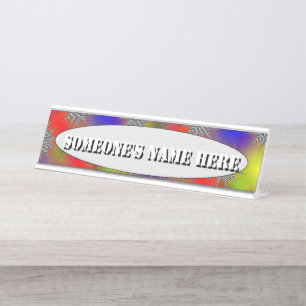 Modern Plasma by Kenneth Yoncich Desk Name Plate