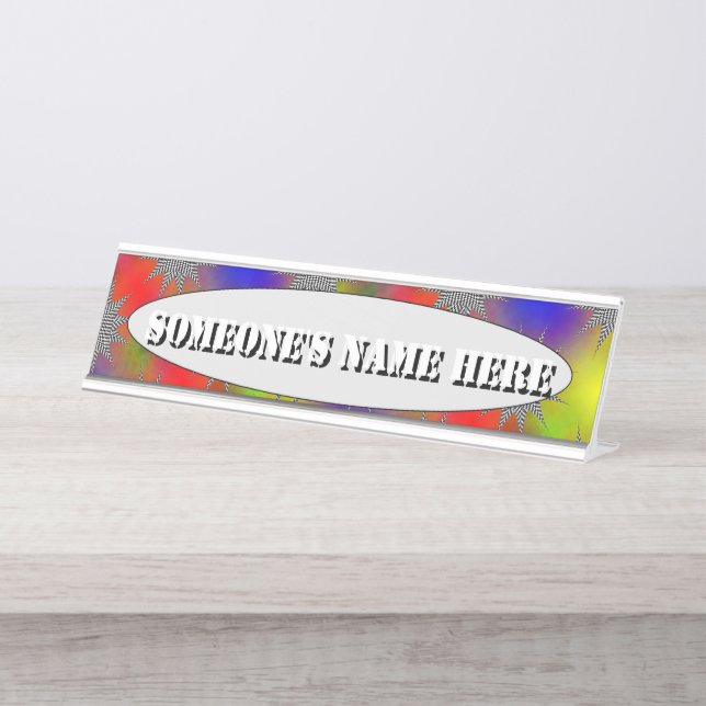 Modern Plasma by Kenneth Yoncich Desk Name Plate (Front)