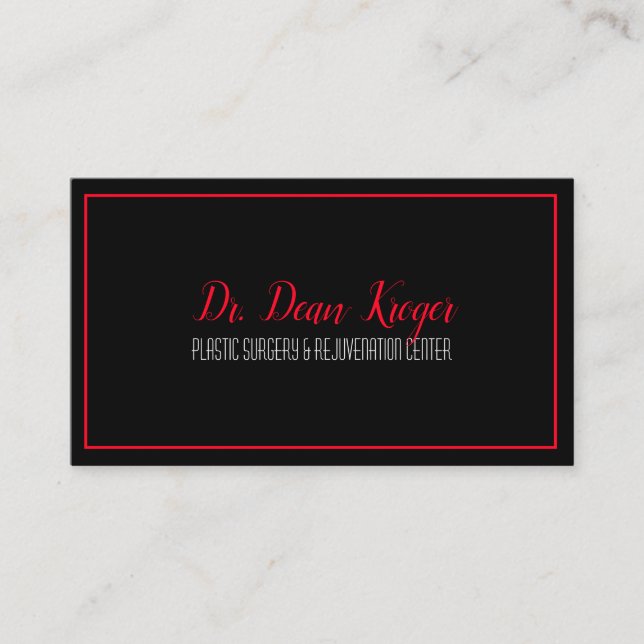 Modern Plastic Surgery & Rejuvenation Centre Business Card (Front)