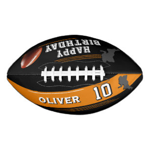 Modern Player Silhouette Happy Birthday American Football