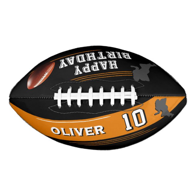 Modern Player Silhouette Happy Birthday American Football (Front)