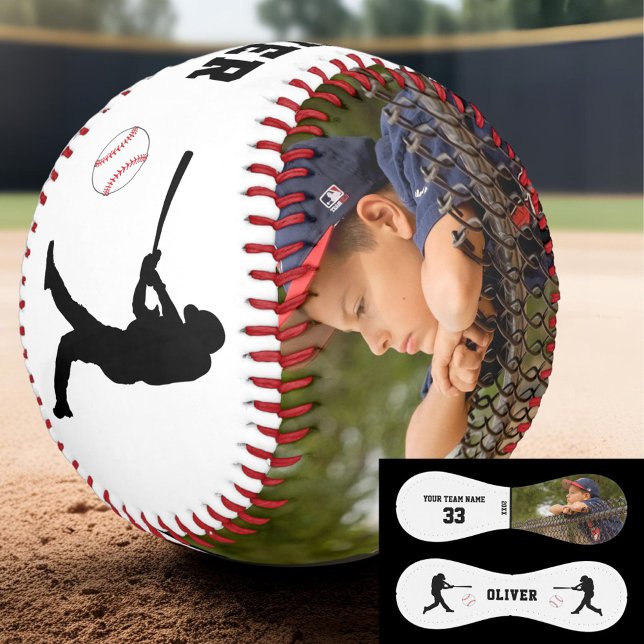 Modern Player Silhouette Name Number Photo Baseball (Creator Uploaded)
