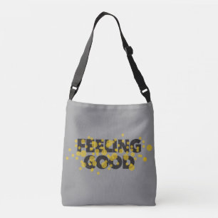 Modern, playful, cheerful design of Feeling Good Crossbody Bag