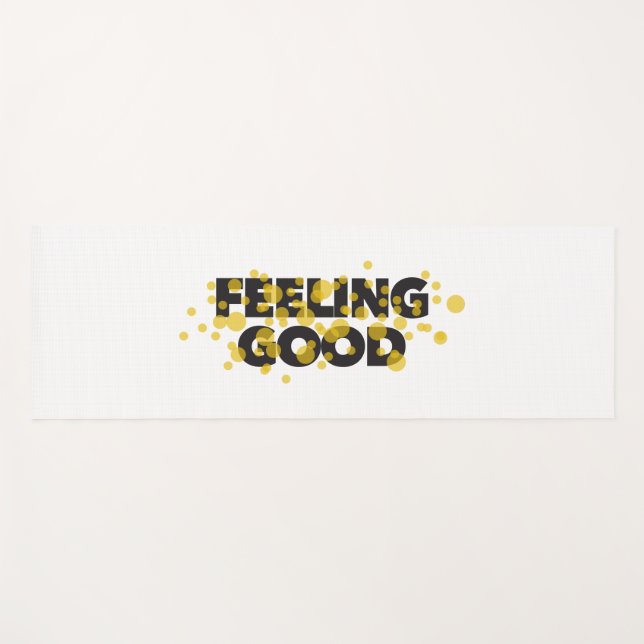 Modern, playful, cheerful design of Feeling Good Yoga Mat (Front (Horizontal))