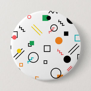 Modern, playful, cool, trendy, Memphis geometric 7.5 Cm Round Badge