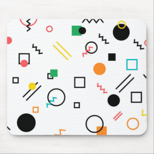 Modern, playful, cool, trendy, Memphis geometric Mouse Mat