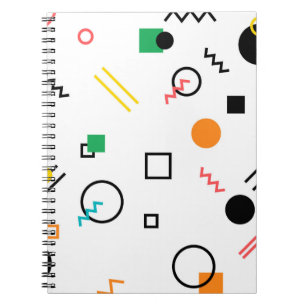 Modern, playful, cool, trendy, Memphis geometric Notebook