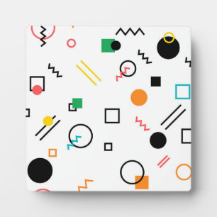 Modern, playful, cool, trendy, Memphis geometric Plaque