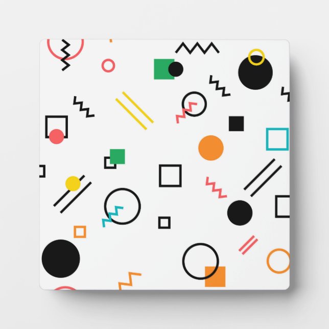 Modern, playful, cool, trendy, Memphis geometric Plaque (Front)