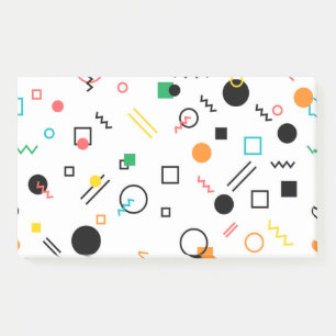 Modern, playful, cool, trendy, Memphis geometric Post-it Notes