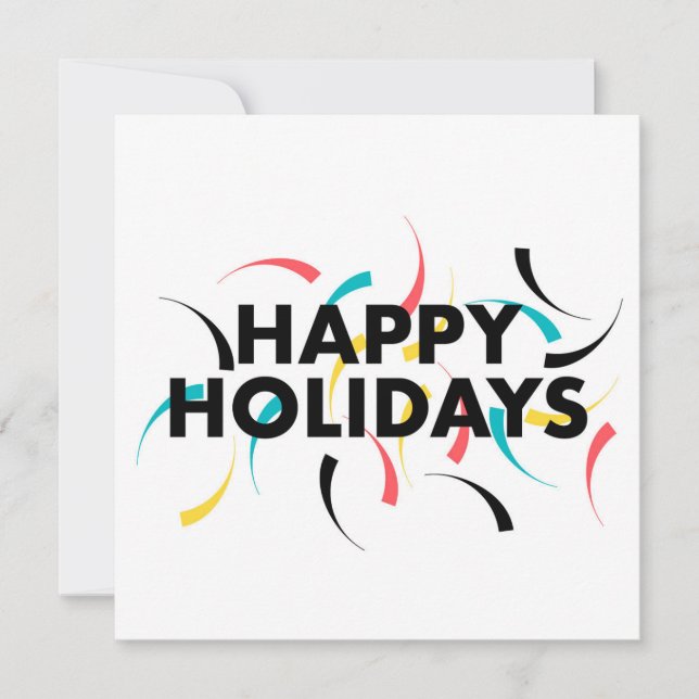 Modern, playful design of  "Happy Holidays" Card (Front)