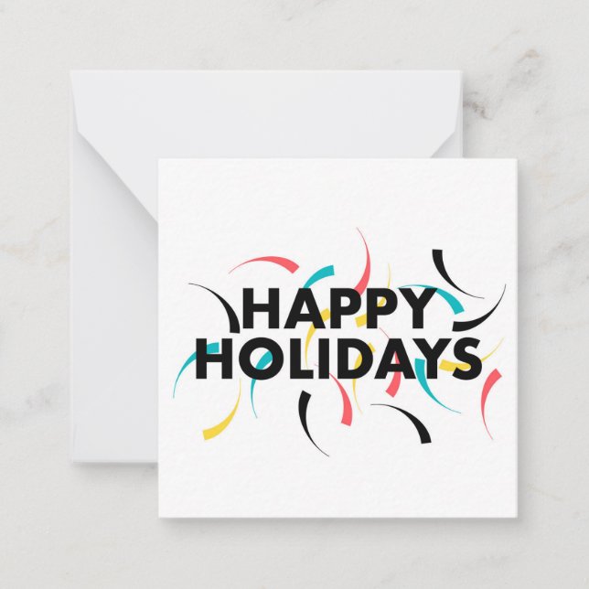 Modern, playful design of  "Happy Holidays" Card (Front)