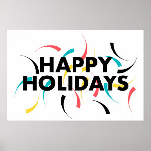 Modern, playful design of  "Happy Holidays" Poster