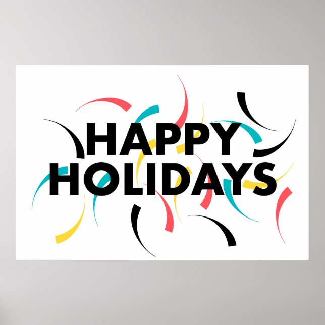 Modern, playful design of  "Happy Holidays" Poster (Front)