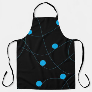 Modern, playful, fun, cute blue balls pattern apron