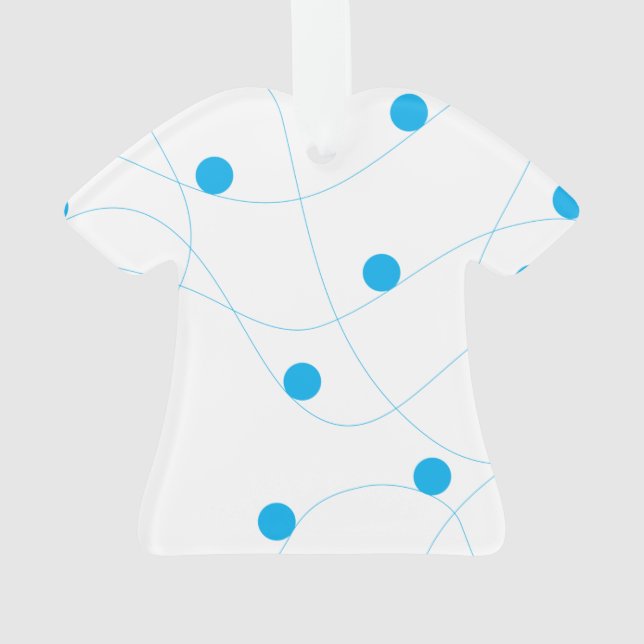 Modern, playful, fun, cute blue balls pattern ornament (Back)