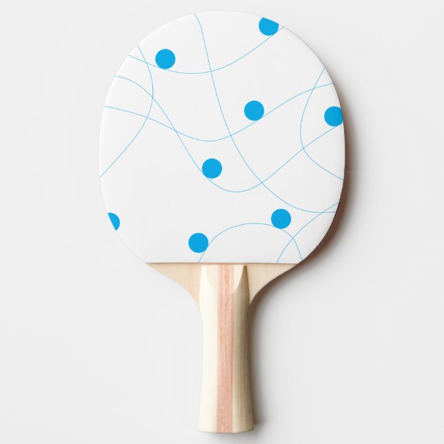 Modern, playful, fun, cute blue balls pattern ping pong paddle (Front)