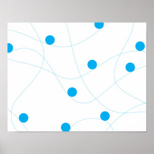 Modern, playful, fun, cute blue balls pattern poster
