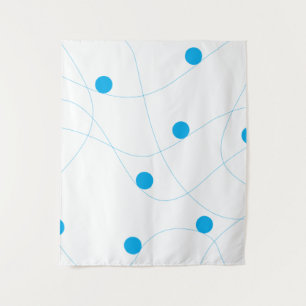 Modern, playful, fun, cute blue balls pattern tapestry