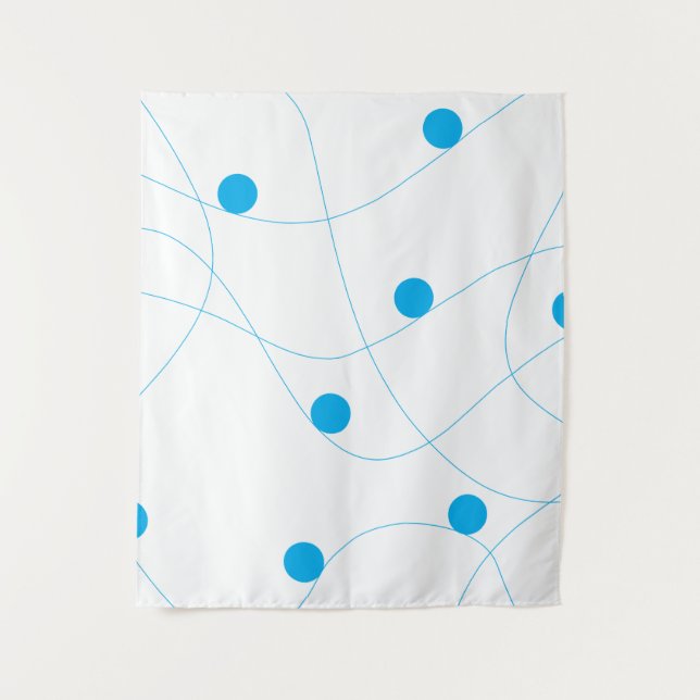 Modern, playful, fun, cute blue balls pattern tapestry (Front)