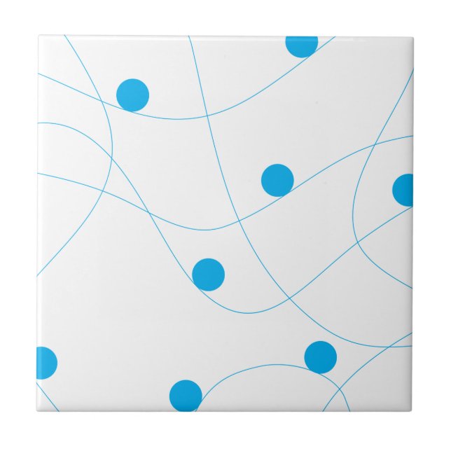 Modern, playful, fun, cute blue balls pattern tile (Front)