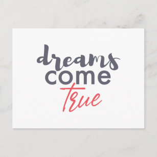 Modern playful graphic design of Dreams Come True Postcard