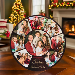 Modern Playful Multi Photo Collage Christmas  Holiday Card