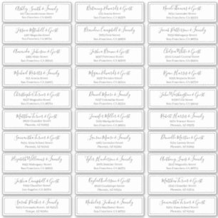 Modern Playful Script Wedding Guest Names Address