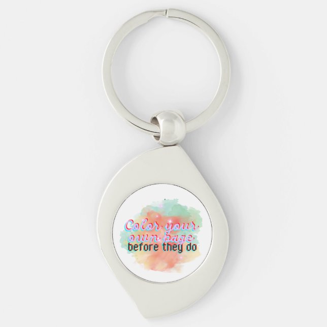 Modern Playful Simple Elegant and so  Chic Key Ring (Front)